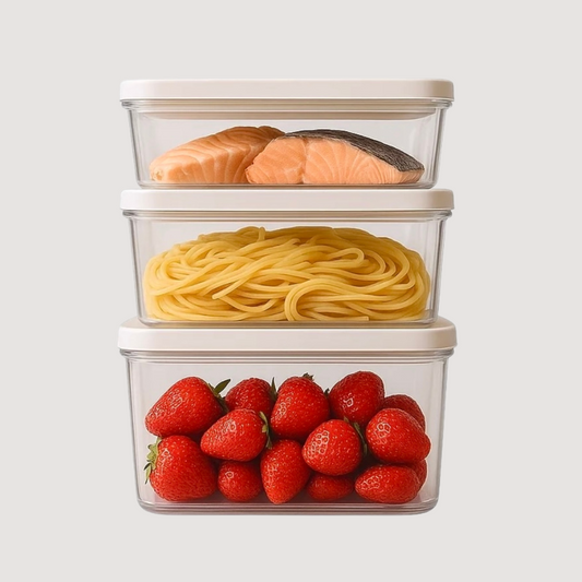 Ensemble de 3 contenants sous vide (S, M, L) en polymère SAN de haute qualité, sans BPA